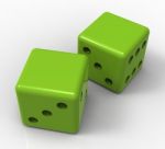 Blank Green Dice Shows Copyspace Gambling And Luck Stock Photo