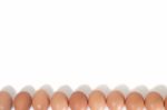 Eggs Aligned Horizontally Stock Photo