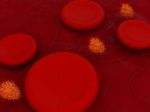 Blood Cell With Virus Stock Photo