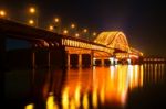 Banghwa Bridge At Night In Seoul,korea Stock Photo