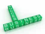 Cubes With Letters Arranged In Words Business And Success, White Stock Photo