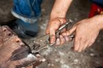 Hand And Adjustable Wrench Stock Photo