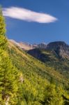 Scenic View Of Glacier National Park Stock Photo