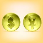 Transparent Dollar And Yen Stock Photo