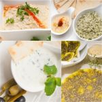 Arab Middle Eastern Food Collage Stock Photo