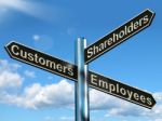 Customer Employee Shareholder sign Stock Photo