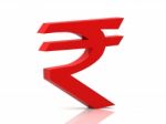 Red Rupee Sign Stock Photo