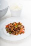 Chinese Beef And Vegetables Stock Photo