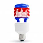 Flag Of Cambodia On Bulb Stock Photo