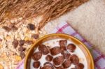 Healthy Breakfast With Cereal Stock Photo