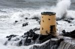 Tropical Storm Hitting The Lookout Tower In The Grounds Of The S Stock Photo