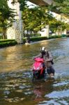 Severe Flood In Bangkok, Thailand Stock Photo