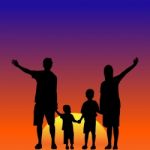 Silhouette Family Stock Photo