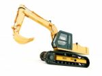 Excavator Isolated With Light Shadow Stock Photo