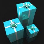 Giftboxes Celebration Indicates Present Joy And Gift-box Stock Photo