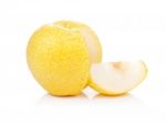 Yellow Pear Isolated On A White Stock Photo