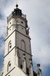 Old Clock Tower In Rothenburg Stock Photo