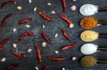 Ingredients And Condiment Stock Photo