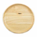 Wooden Plate Top View On White Background Stock Photo