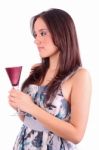 Woman Holding Glass Of Martini Stock Photo