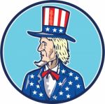 Uncle Sam Top Hat American Flag Cartoon Stock Photo