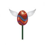 Easter Egg Fly Wing Lollipop Sweet Realistic Color Design  Stock Photo