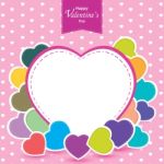 Valentine's Day And Colorful Heart On Pink Background.  Valentine's Day Stock Photo