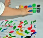 Finger Painting Stock Photo