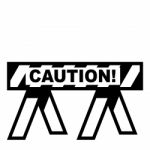 Isolated Barier With Caution Text- Illustration Stock Photo