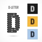 Creative D- Letter Icon Abstract Logo Design  Template Stock Photo