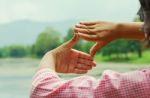 Hand Composition Frame Concept Idea Stock Photo