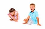 Boy And Girl Laughing Stock Photo