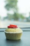 Green Tea Muffin Cupcakes Stock Photo