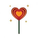 Heart Love Lollipop Sweet Food Flat Design Icon  Illustrat Stock Photo