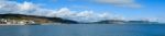 View Of Lyme Regis Bay From The Harbour Entrance Stock Photo