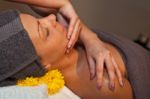 Facial Massage At Spa Salon Stock Photo