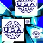 Made In The Usa On Cubes Shows American Manufacture Stock Photo