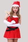 Woman Santa Claus Stock Photo