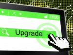 Upgrade Update Indicates Upgraded Updates And Improve Stock Photo