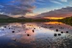 Loch Morlich At Sunset Stock Photo