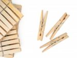 Wooden Clothespins Stock Photo