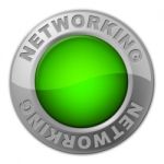 Networking Button Represents Social Media Marketing And Connected Stock Photo