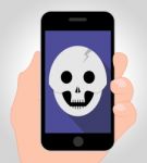 Halloween Skull Online Shows Haunted Online 3d Illustration Stock Photo