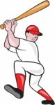 Baseball Player Batting Isolated Full Cartoon Stock Photo