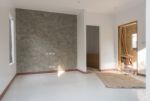 Renovated Room With Floor And Loft Cement Wall Background Stock Photo