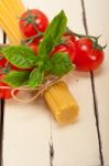 Italian Basic Pasta Ingredients Stock Photo