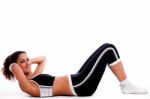 Fitness Woman Doing Exercise Stock Photo