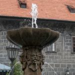 Fountain At The State Castle And Chateau Complex Of Cesky Krumlo Stock Photo