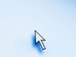 Mouse Pointer On Blue Background Shows Blank Copyspace Website Stock Photo