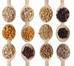 Seeds On Wooden Spoon Stock Photo